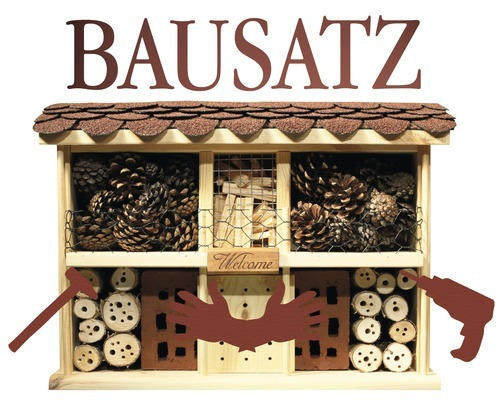 Insektenhotel-Bausatz Landhaus Komfort 47 x 12,5 x 34 cm