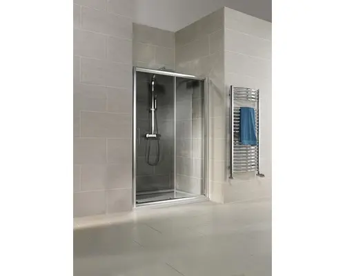 Schiebetür für Nische Schulte Kristall/Trend 1200x1850 mm Dekorglas grau chromoptik