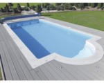 Hornbach Einbaupool Styropor-Pool-Set Kwad All in 700x350x150 cm inkl. Sandfilteranlage, Skimmer, Römertreppe, Filtersand, Schutzvlies für Boden/Wand und Verrohrungsset blau