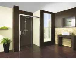 Schiebetür für Nische Breuer Panorama Soft&Silent 1400x2000 mm Anschlag rechts Echtglas Klar hell chromoptik