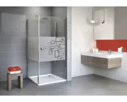 Drehtür mit Seitenwand Schulte Alexa Style 2.0 900x800x1920 mm Dekorglas Softcube chromoptik