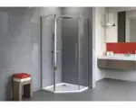 Hornbach Fünfeckdusche mit Drehtür Schulte Alexa Style 2.0 900x900x1920 mm Echtglas Klar hell chromoptik