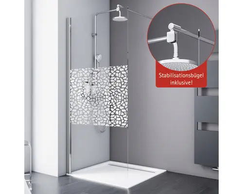 Raumdusche Schulte Alexa Style 2.0 1000x1900 mm Dekorglas Terazzo chromoptik