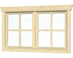 Hornbach Doppelfenster für Gartenhaus 28 mm SKAN HOLZ 2x57,5x70,5 cm, natur