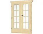 Hornbach Doppeltür für Gartenhaus 28 mm SKAN HOLZ vollverglast 123,4x193 cm, natur