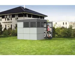 Gartenhaus SKAN HOLZ CrossCube Haus Sydney 3 253x253 cm telegrau-schiefergrau