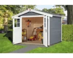 Hornbach Gartenhaus weka Massivholz 240 x 205 cm grau-weiß