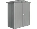 Hornbach Gartenhaus Biohort Europa inkl. Dachrinne Regale Set Lüftung 152 x 80 cm quarzgrau-metallic