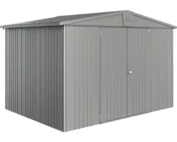 Gartenhaus Biohort Europa inkl. Dachrinne Regale Set Lüftung 296 x 224 cm quarzgrau-metallic