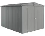 Hornbach Gartenhaus Biohort Europa inkl. Dachrinne Regale Set Lüftung 224 x 296 cm quarzgrau-metallic