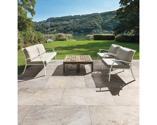 FLAIRSTONE Feinsteinzeug Terrassenplatte Garden Moon rektifizierte Kante 90 x 45 x 2 cm