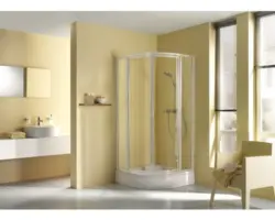 Runddusche mit Drehtür Breuer Fara4 Radius 550 mm 800x800x1850 mm Echtglas Klar hel weiß