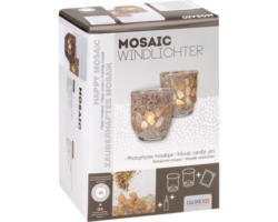 Kreativset Décor Mosaic für 2 Windlichter topas