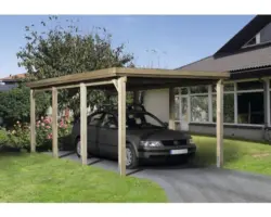 Einzelcarport weka Optima 322x612 cm kesseldruckimprägniert