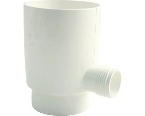 Marley Regensammler mit Anschluss 1“ Aussengewinde Verkehrsweiss RAL 9016 NW 105 mm