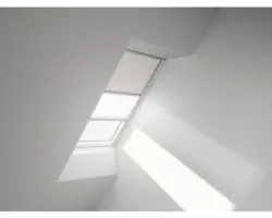 VELUX Vorteils-Set Verdunkelungsrollo uni weiß und Faltstore Plissee weiß manuell Rahmen aluminium DFD C04 1025S