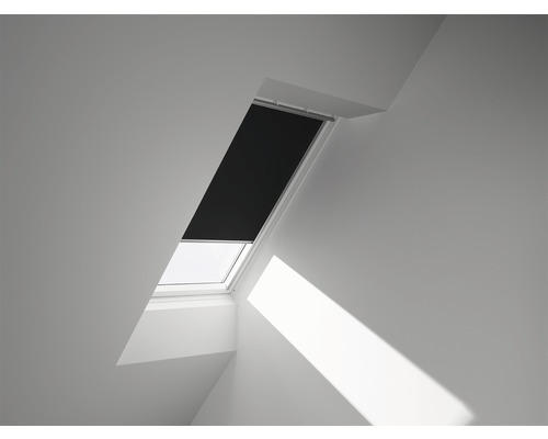 VELUX Verdunkelungsrollo uni schwarz manuell Rahmen aluminium DKL PK06 3009S