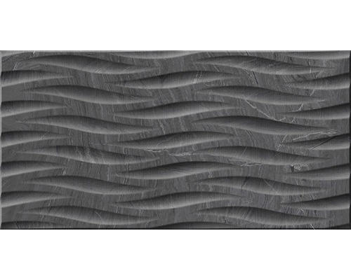 Feinsteinzeug Dekorfliese Varana 32,0x62,5 cm anthrazit matt