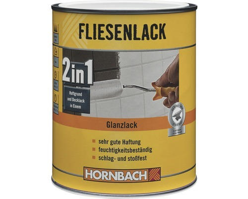 HORNBACH Fliesenlack Fliesenfarbe 2in1 glanz weiß 1 l