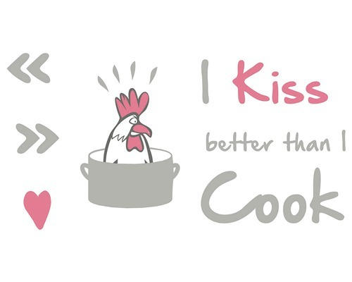 Wandsticker I kiss better than I cook 50x70 cm