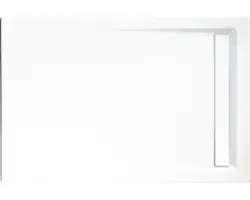 Extraflaches Rechteck-Duschwannen-Set mit Rinne Schulte D202057 100x100x2,5 cm weiß