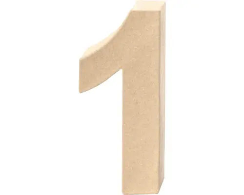 Zahl 1 Pappe 17,5x5,5 cm