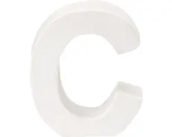 Buchstabe C Pappe 10x3,5 cm weiß