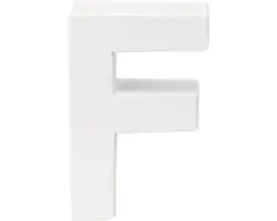 Buchstabe F Pappe 10x3,5 cm weiß