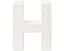 Buchstabe H Pappe 10x3,5 cm weiß