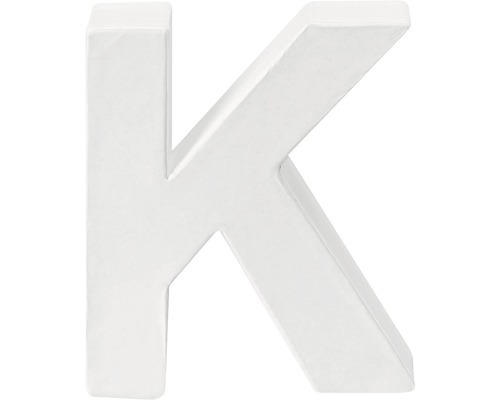 Buchstabe K Pappe 10x3,5 cm weiß