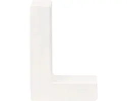 Buchstabe L Pappe 10x3,5 cm weiß