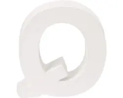 Buchstabe Q Pappe 10x3,5 cm weiß