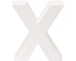 Buchstabe X Pappe 10x3,5 cm weiß