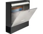 Hornbach Burg Wächter Briefkasten Stahl Oxford-Set 68770 BxHxT 362/403/100 mm B & S edelstahlfarben/schwarz mit Zeitungsbox