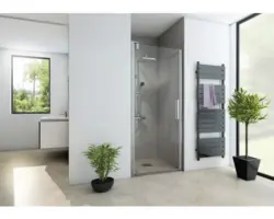 Drehtür für Nische Breuer Europa 1000x2000 mm Anschlag links Echtglas Klar hell chromoptik