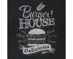 Glasbild Burger House 50x50 cm GLA1012