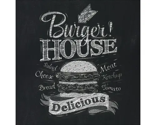Glasbild Burger House 30x30 cm GLA1012