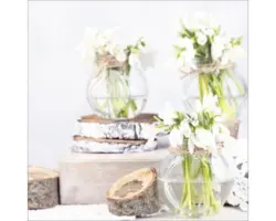 Glasbild White & Yellow Flowers II 20x20 cm GLA1173