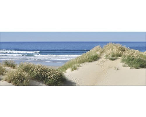 Glasbild Footprints In The Sand 30x80 cm GLA1217