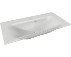 Glas-Möbelwaschtisch Fackelmann Yega eckig 80,5x42cm weiß