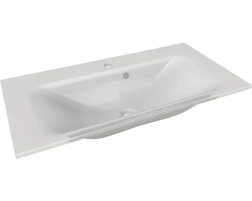 Glas-Möbelwaschtisch Fackelmann Yega eckig 80,5x42cm weiß