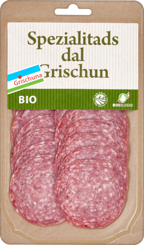 Salame bio Grischuna , en tranches, Suisse, 100 g