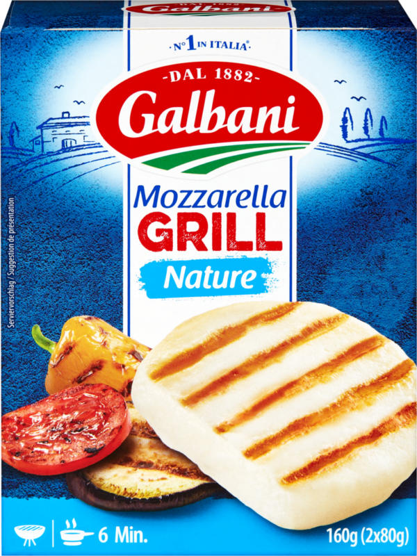 Mozzarella à griller Nature Galbani, 2 x 80 g