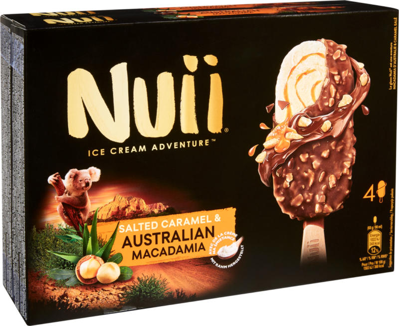 Nuii Ice Cream Salted Caramel & Australian Macadamia, 2 x 360 ml