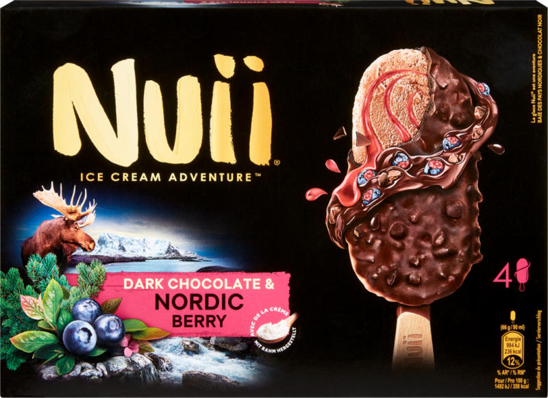 Nuii Dark Chocolate Nordic Berry, 4 x 90 ml