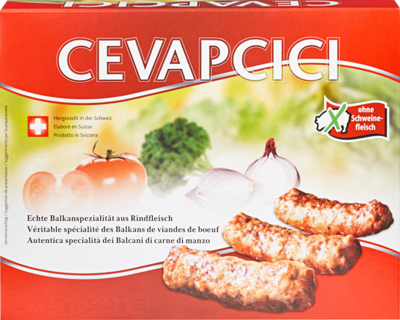 Cevapcici, aus Rindfleisch, ohne Schweinefleisch, Schweiz, 2 x 400 g