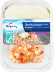 Crevettes Heiploeg, avec sauce dip Aïoli, provenance indiquée sur l’emballage, 150 g