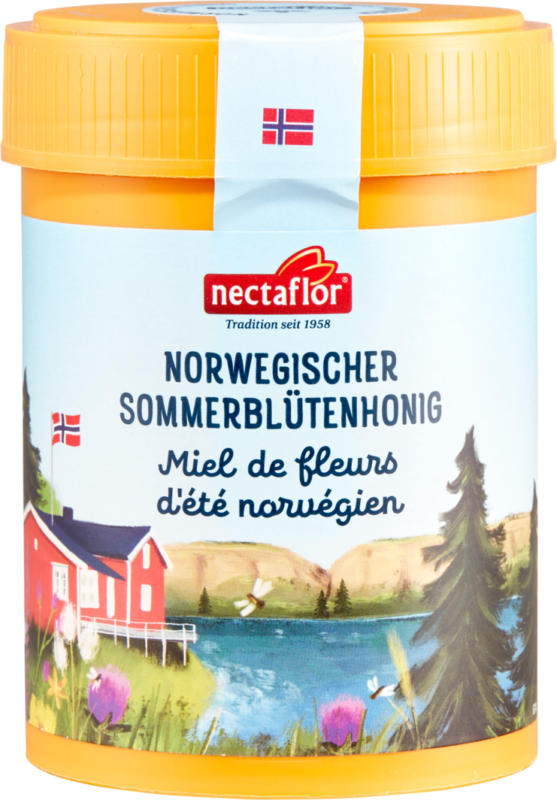 Miele norvegese di fiori estivi Nectaflor, cristallino, 450 g