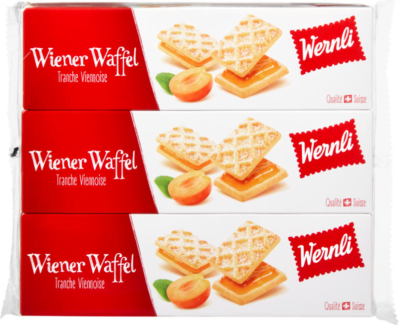 Wernli Biscuits Wiener Waffel, 3 x 150 g