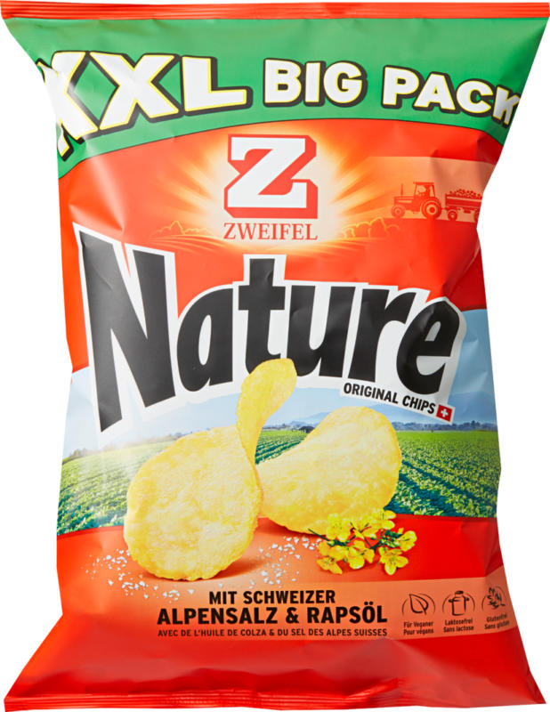 Zweifel Original Chips Nature, XXL Big Pack, 380 g